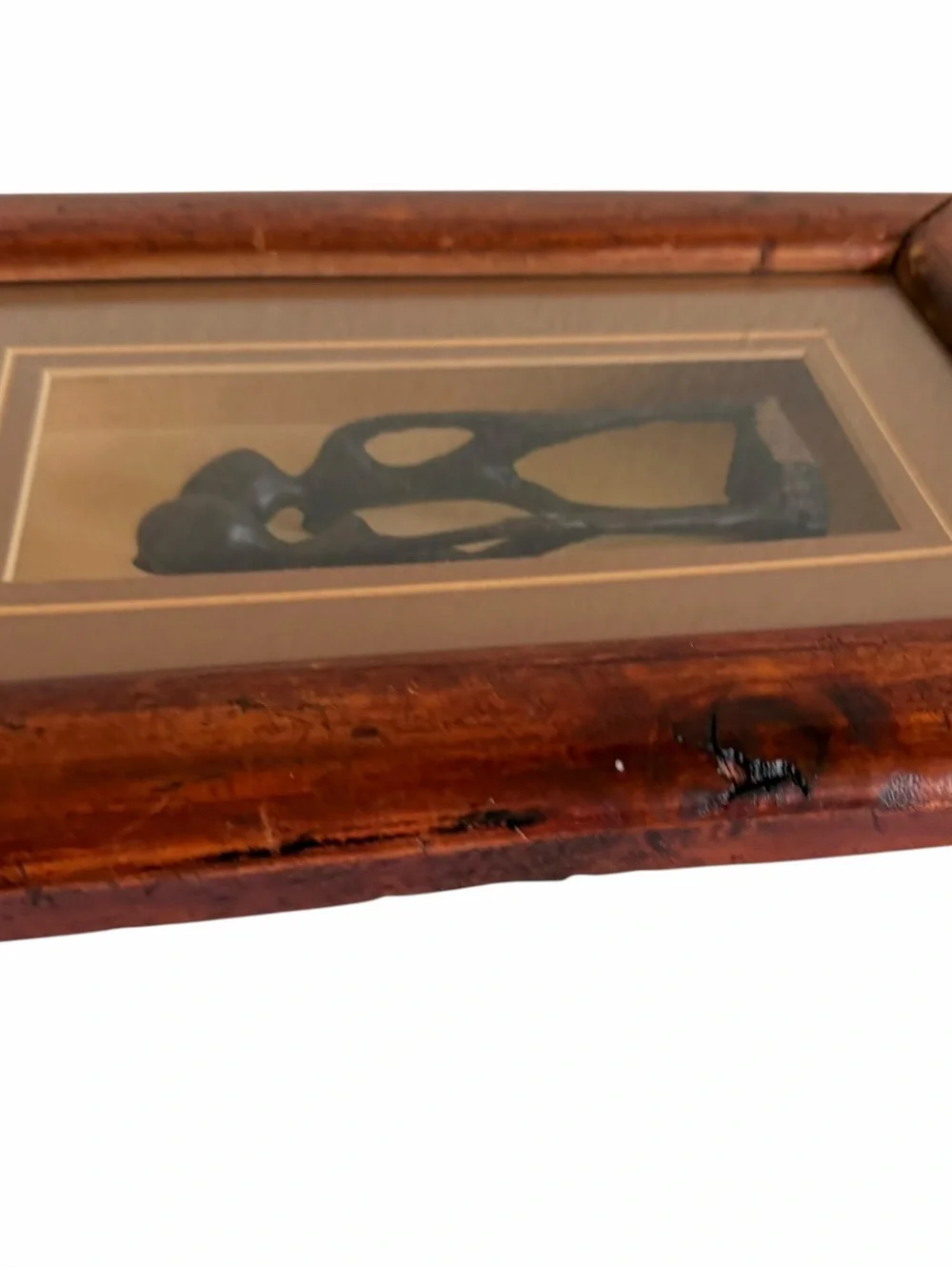 Vintage Metal Male Female Statue Shadow Box Wall Frame